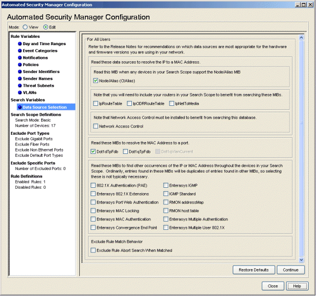 Data Source Selection