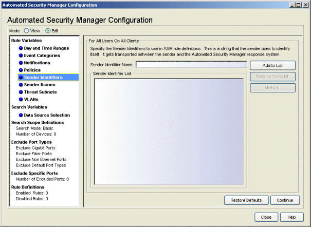 Sender Identifiers