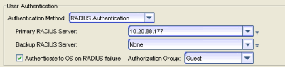 Authentication Method RADIUS Configuration