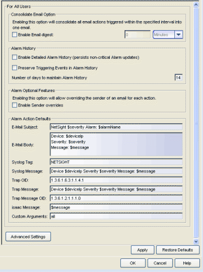 Alarm Configuration