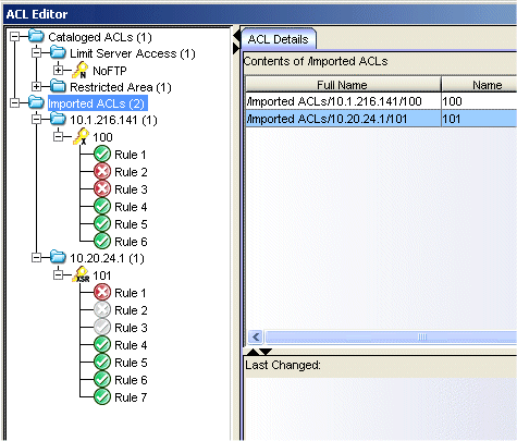 ACL Editor Left Panel