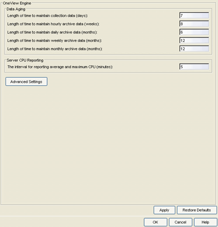 OneView Engine Options