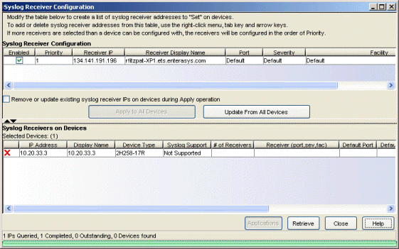 Syslog Receiver Configuration