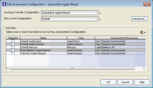 Quarantine Assessment Configuration