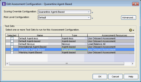 Quarantine Assessment Configuration