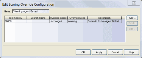 Edit Scoring Override Configuration