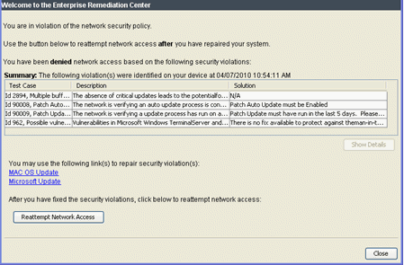 Agent Remediation Window