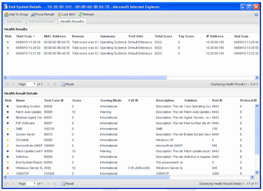 End-System Details Window