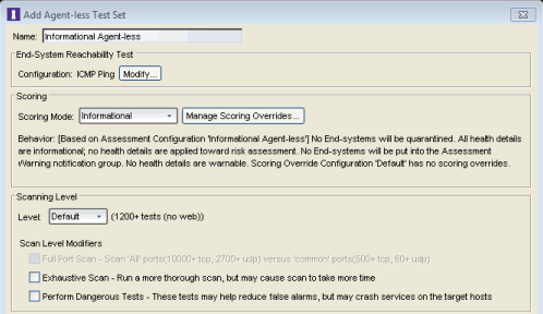 Informational Agent-less Test Set