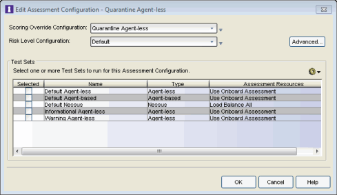 Quarantine Assessment Configuration