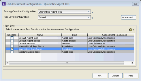 Quarantine Assessment Configuration