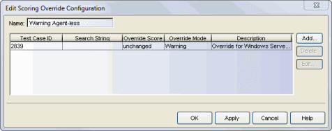 Scoring Override Configuration