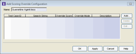 Quarantine Scoring Override Configuration