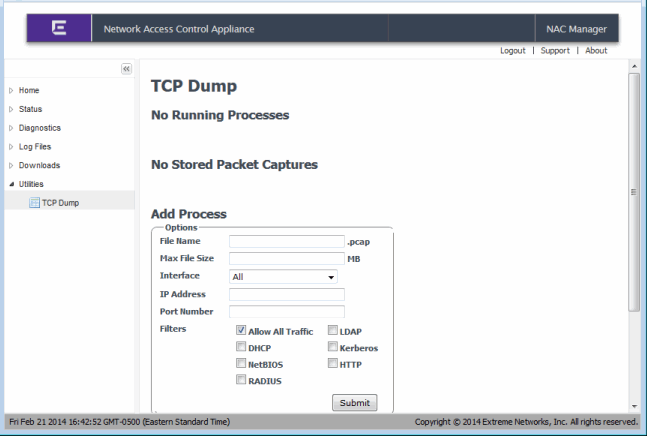 TCP Dump Web Page