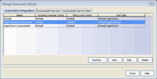 Assessment Configurations Tab